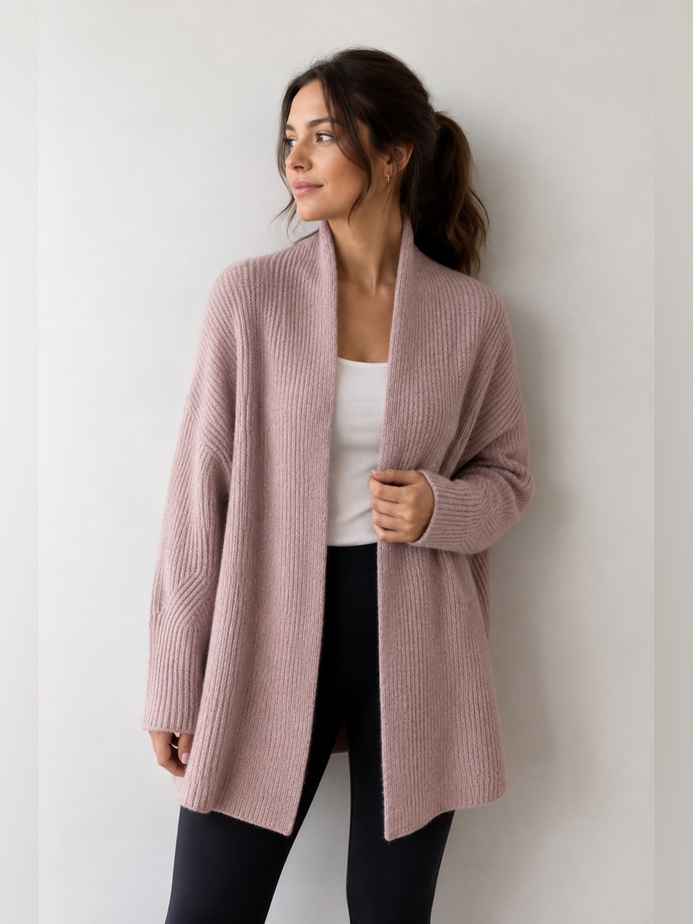 Lane Bryant Chunky Cable Knit Open Front Size 18/20 Light Pink